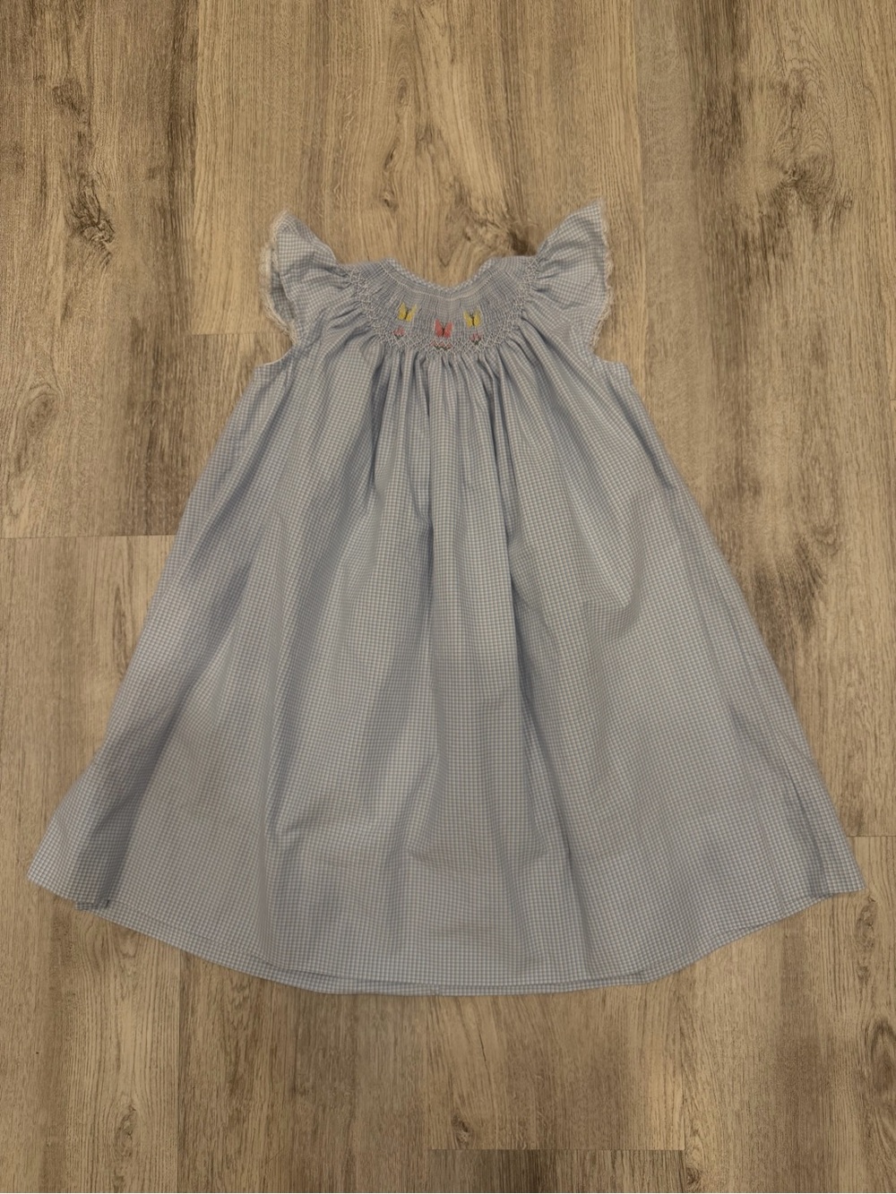 Handmade Smocked Gingham Butterfly Dress Vintage Cottagecore